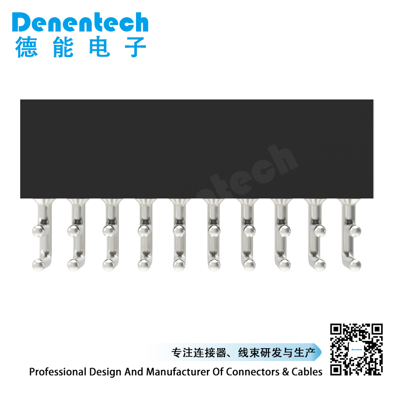 Denentech professional factory 1.27MM machined female header H3.80xW3.25 dual row right angle female stacking header